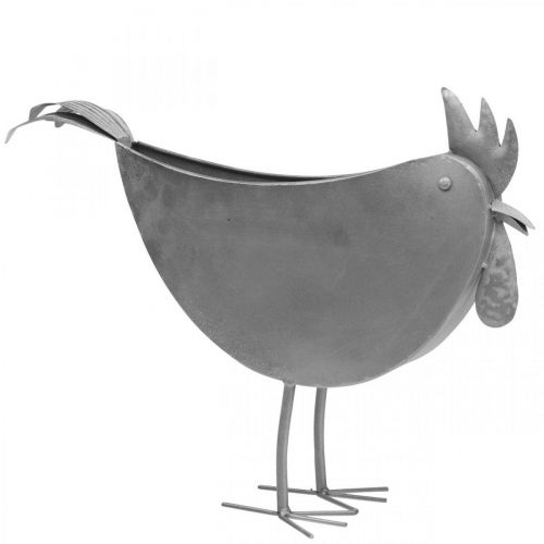 Vaso per fiori pollo in metallo uccello decorazione in metallo zincato 51×16×37cm