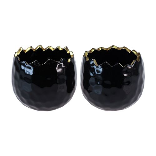 Prodotto Vaso da fiori portauova in ceramica nero Ø10cm H8cm 2 pz