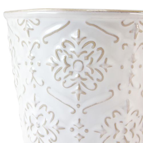 Floristik24 Vaso da fiori fioriera in ceramica bianco crema beige Ø13,5 cm 2 pz