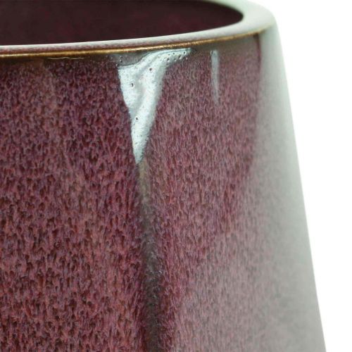 Floristik24 Vaso Fioriera Fioriera in Ceramica Rosso Esagonale Ø14cm H12cm