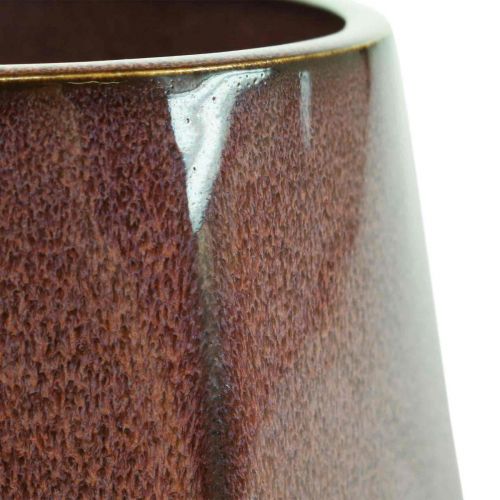 Prodotto Vaso Fioriera Fioriera in Ceramica Rosso Esagonale Ø10cm H9cm