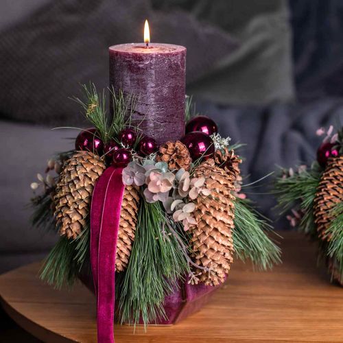 Floristik24 Vaso Fioriera Fioriera in Ceramica Rosso Esagonale Ø18cm H15cm