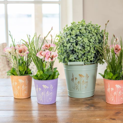 Floristik24 Vaso da fiori in metallo per pesche Ø10,5 cm H10,5 cm