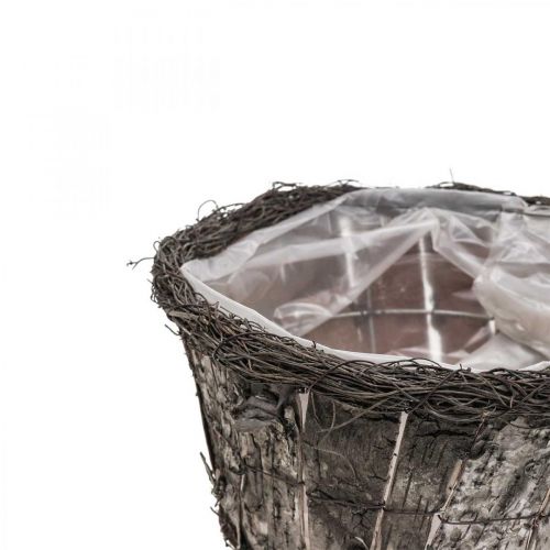 Prodotto Vaso da fiori vaso da fiori rotondo in corteccia di betulla viti Ø28cm H15cm