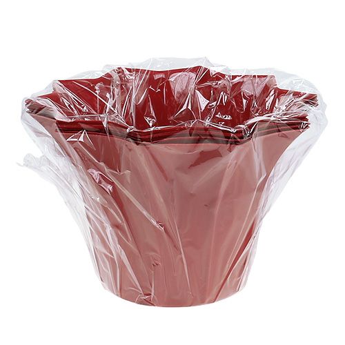 Floristik24 Vaso di fiori in plastica rosso Ø10,5cm 10 pezzi