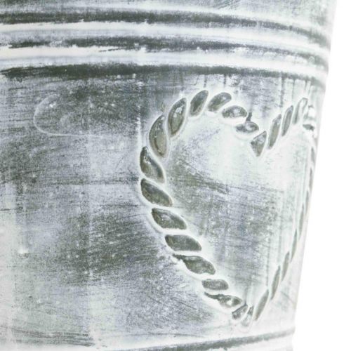 Prodotto Vaso fioriera fioriera shabby chic cuore in metallo Ø22cm H17.5cm
