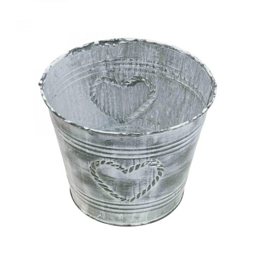 Floristik24 Vaso fioriera fioriera shabby chic cuore in metallo Ø17cm H13.5cm