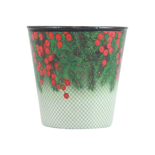 Vaso da fiori Secchio per fioriera natalizia Ilex Ø11cm H10,5cm