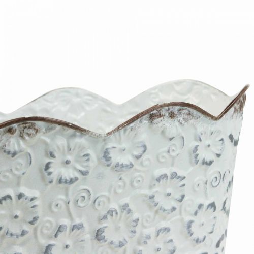 Floristik24 Vaso portavaso in metallo bianco portavaso 26×14×12,5 cm