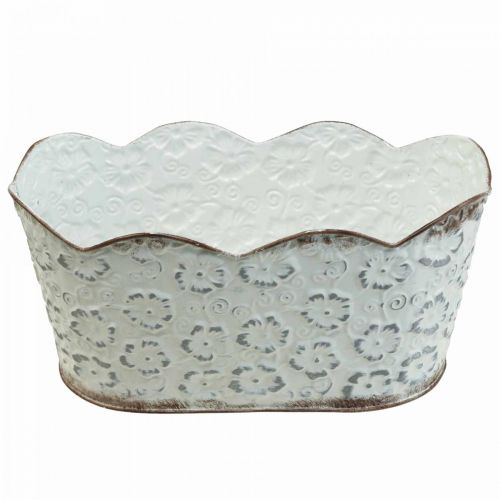 Floristik24 Vaso portavaso in metallo bianco portavaso 26×14×12,5 cm