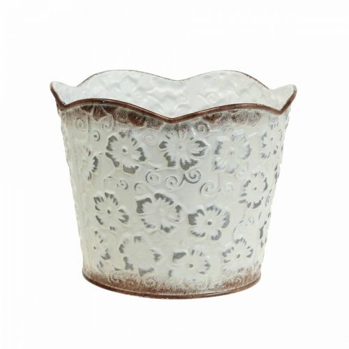 Floristik24 Vaso da fiori portavaso in metallo bianco portavaso Ø13cm H11.5cm