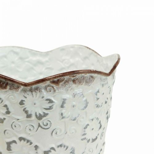 Floristik24 Vaso da fiori portavaso in metallo bianco portavaso Ø13cm H11.5cm