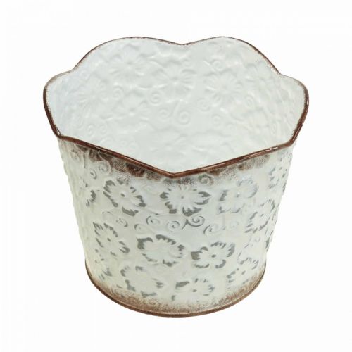 Floristik24 Vaso da fiori portavaso in metallo bianco portavaso Ø13cm H11.5cm