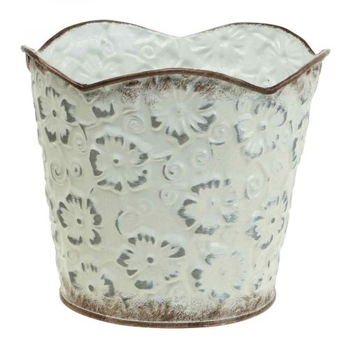 Floristik24 Vaso da fiori portavaso in metallo bianco portavaso Ø16cm H12,5cm