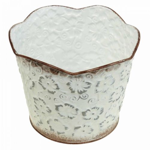 Floristik24 Vaso da fiori portavaso in metallo bianco portavaso Ø16cm H12,5cm
