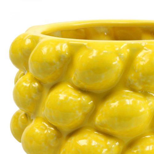 Floristik24 Vaso da fiori fioriera in ceramica gialla Ø18,5 cm H12 cm