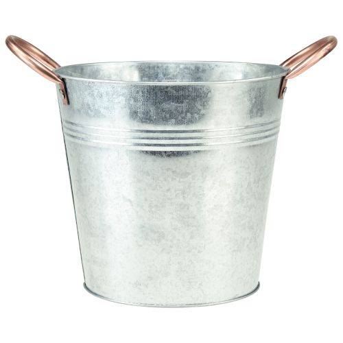 Prodotto Vaso da fiori con manici secchiello decorativo in metallo Ø16cm H15cm
