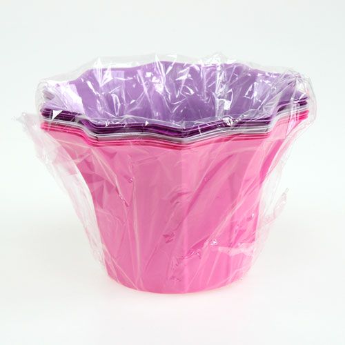 Floristik24 Vaso di plastica colorato Ø15cm H10cm 10pcs