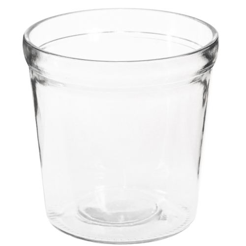 Vaso da fiori in vetro trasparente conico Ø12cm H12,5cm 2 pezzi