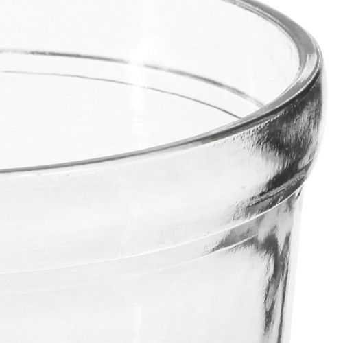 Floristik24 Vaso da fiori in vetro trasparente conico Ø12cm H12,5cm 2 pezzi