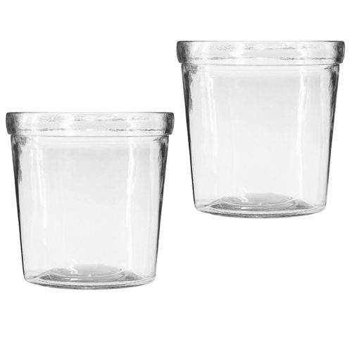 Floristik24 Vaso da fiori in vetro trasparente conico Ø12cm H12,5cm 2 pezzi