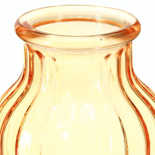 Prodotto Vaso per fiori in vetro arancione design retrò Ø11cm H14,5cm 2 pezzi