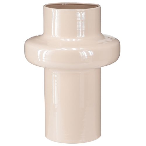 Floristik24 Vaso per fiori in metallo marrone cappuccino smalto Ø17cm H23cm