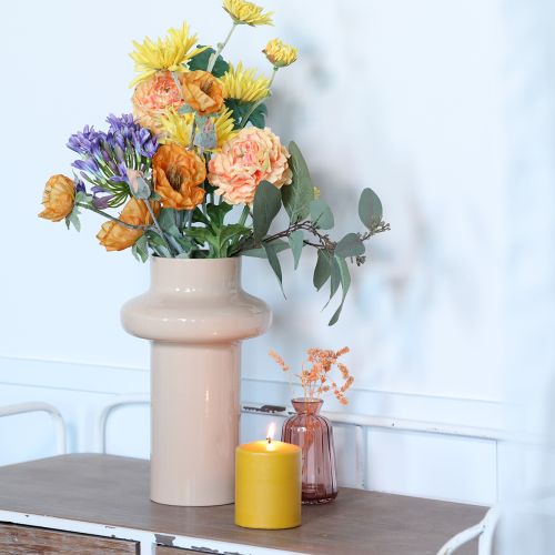 Prodotto Vaso per fiori in metallo marrone cappuccino smalto Ø17cm H23cm