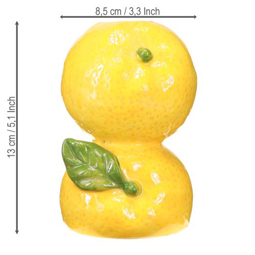 Prodotto Vaso portafiori in ceramica a forma di limone, decorazione mediterranea H13cm