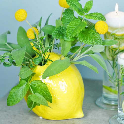 Floristik24 Vaso di fiori Deco Vaso di limone Decorazione estiva in ceramica H11,5 cm