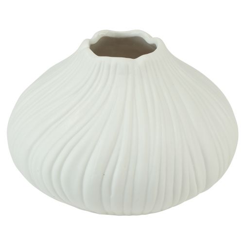 Prodotto Vaso da fiori in ceramica a forma di cipolla bianco Ø13cm H13,5cm 2 pezzi