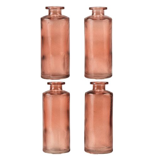 Vaso per fiori Mini Decorazione in vetro Retro H13cm Arancione 4 pezzi