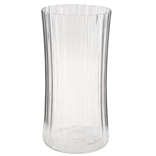 Floristik24 Vasi da fiori in vaso di vetro retrò trasparente Ø12cm H24cm 2 pezzi