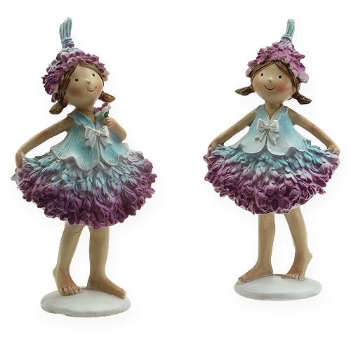 Floristik24 Fiore bambino lilla, blu 17 cm 2 pezzi