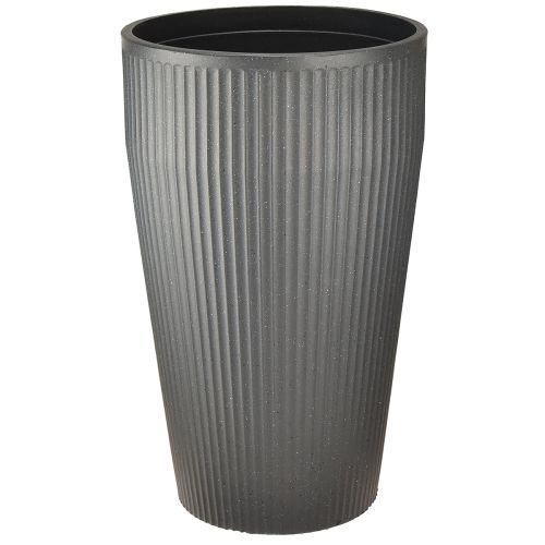 Vaso da terra in plastica antracite Ø28cm H46,5cm