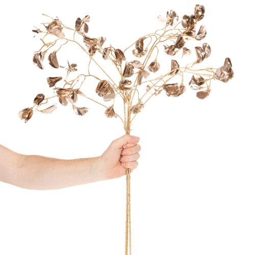 Ramo di fiori di fagiolo metallico, pianta artificiale natalizia, 80 cm, 3 pezzi | Floristik24.it