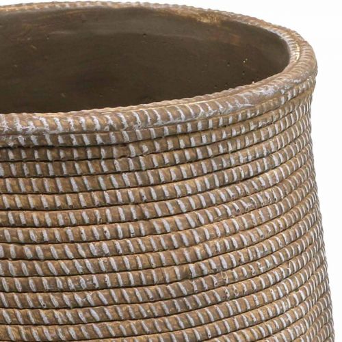 Floristik24 Boho vaso di fiori in ceramica grande aspetto intrecciato Ø21,5 cm H24 cm