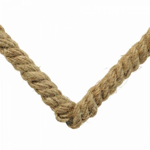 Floristik24 Stile boho, anello in metallo cuore anello decorativo nastro di iuta B23cm 4 pezzi