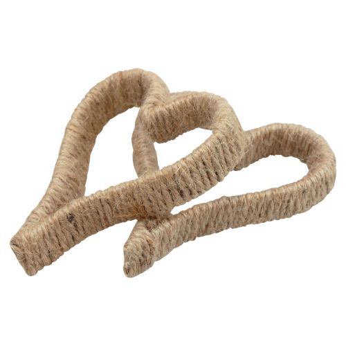 Floristik24 Anello decorativo in metallo con cuore stile Boho, nastro di iuta 11 cm 6 pezzi