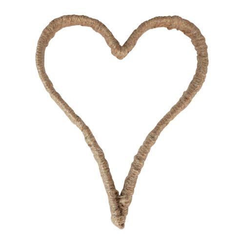 Floristik24 Stile Boho, anello in metallo a cuore anello decorativo nastro di iuta 20 cm 4 pezzi