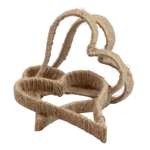 Floristik24 Stile Boho, anello in metallo a cuore anello decorativo nastro di iuta 20 cm 4 pezzi
