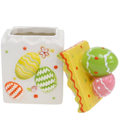 Floristik24 Barattolo di caramelle giallo Pasqua 13,5 cm
