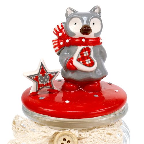 Floristik24 Caramella con coperchio volpe Ø7,5cm H16cm
