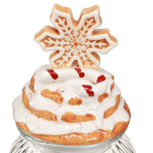 Prodotto Barattolo di caramelle Barattolo di biscotti natalizi Fiocco di neve H20cm
