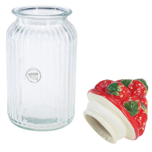 Prodotto Barattolo di caramelle con coperchio in ceramica fragola Ø10,5 cm H26 cm