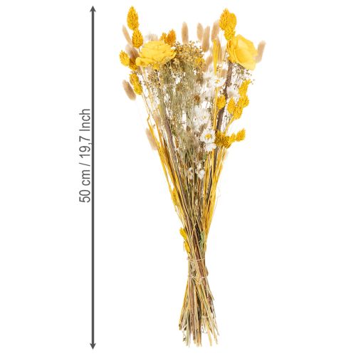 Prodotto Bouquet di fiori secchi con rose in legno di Sola. Elegante bouquet per decorare la casa in modo naturale. 50 cm