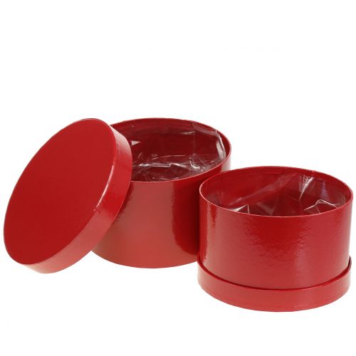 Prodotto Scatola portafiori rossa lucida Ø18/20cm 2 pz