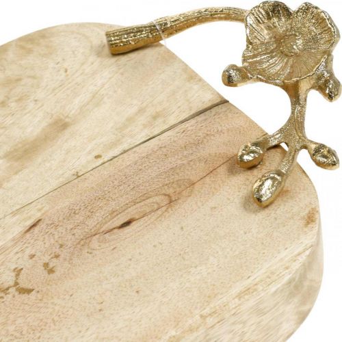 Floristik24 Vassoio in legno con decoro fiori di ciliegio, legno di mango, decoro da tavola L50cm