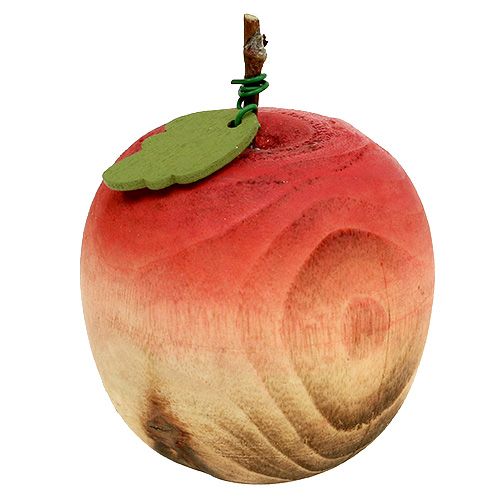 Floristik24 Pera e mela in legno, assortimento 6,5 cm-8,5 cm 4 pezzi