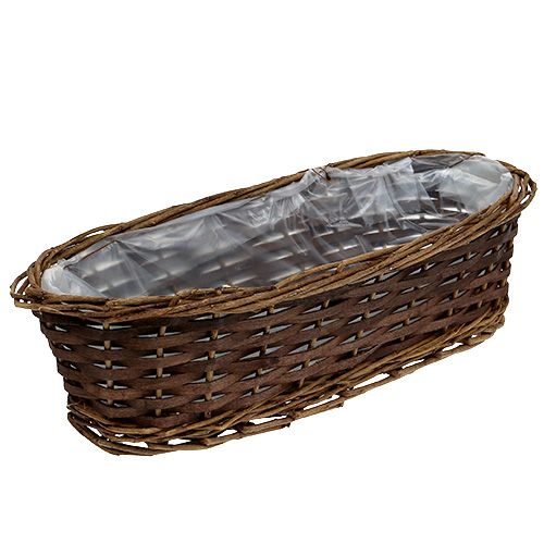 Floristik24 Cestino pane ovale non sbucciato 35cm H10cm